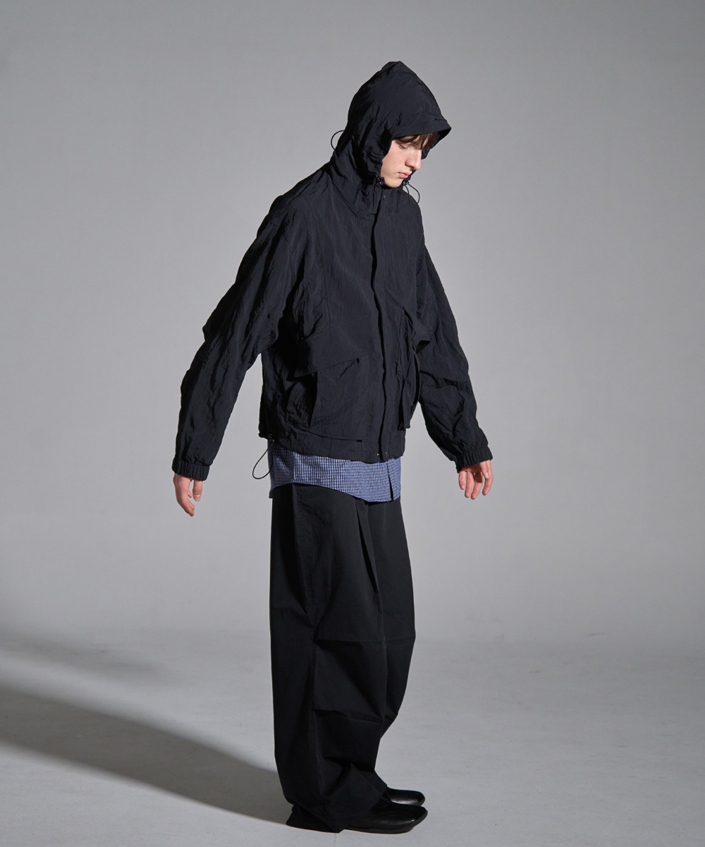 [23F/W] hooded wrinkle jacket (black), [noun](노운),[23F/W] hooded wrinkle jacket (black)