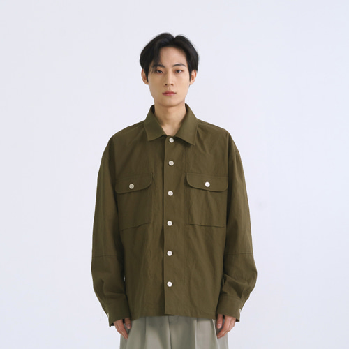 wrinkle shirt jacket (khaki), [noun](노운),wrinkle shirt jacket (khaki)