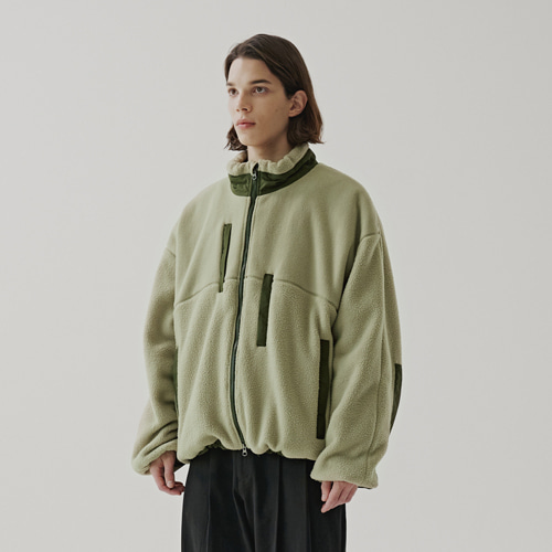 [22F/W] wide silhouette fleece (olive green), [noun](노운),[22F/W] wide silhouette fleece (olive green)